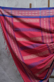 Red Bengal Cotton Jamdani Saree-SRRBCJS173