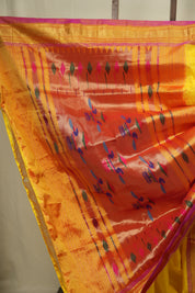 Yellow Silk Paithani Saree - SRYSPS792