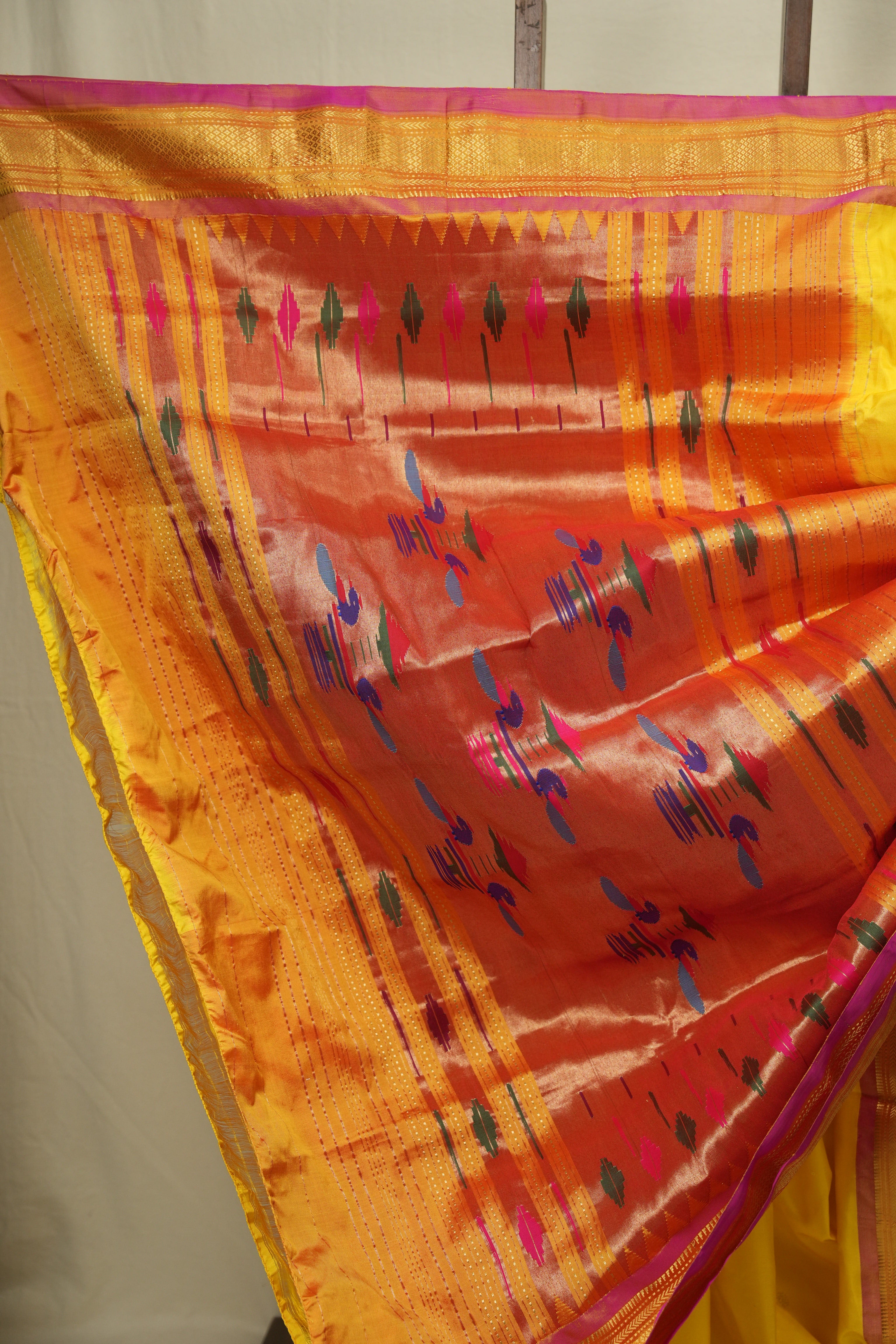 Yellow Silk Paithani Saree - SRYSPS792