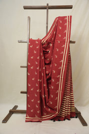 Maroon HBP Cotton Saree - SRMCS3282