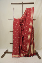 Maroon HBP Cotton Saree - SRMCS3282
