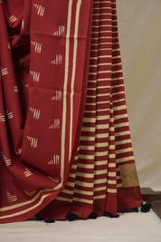 Maroon HBP Cotton Saree - SRMCS3282