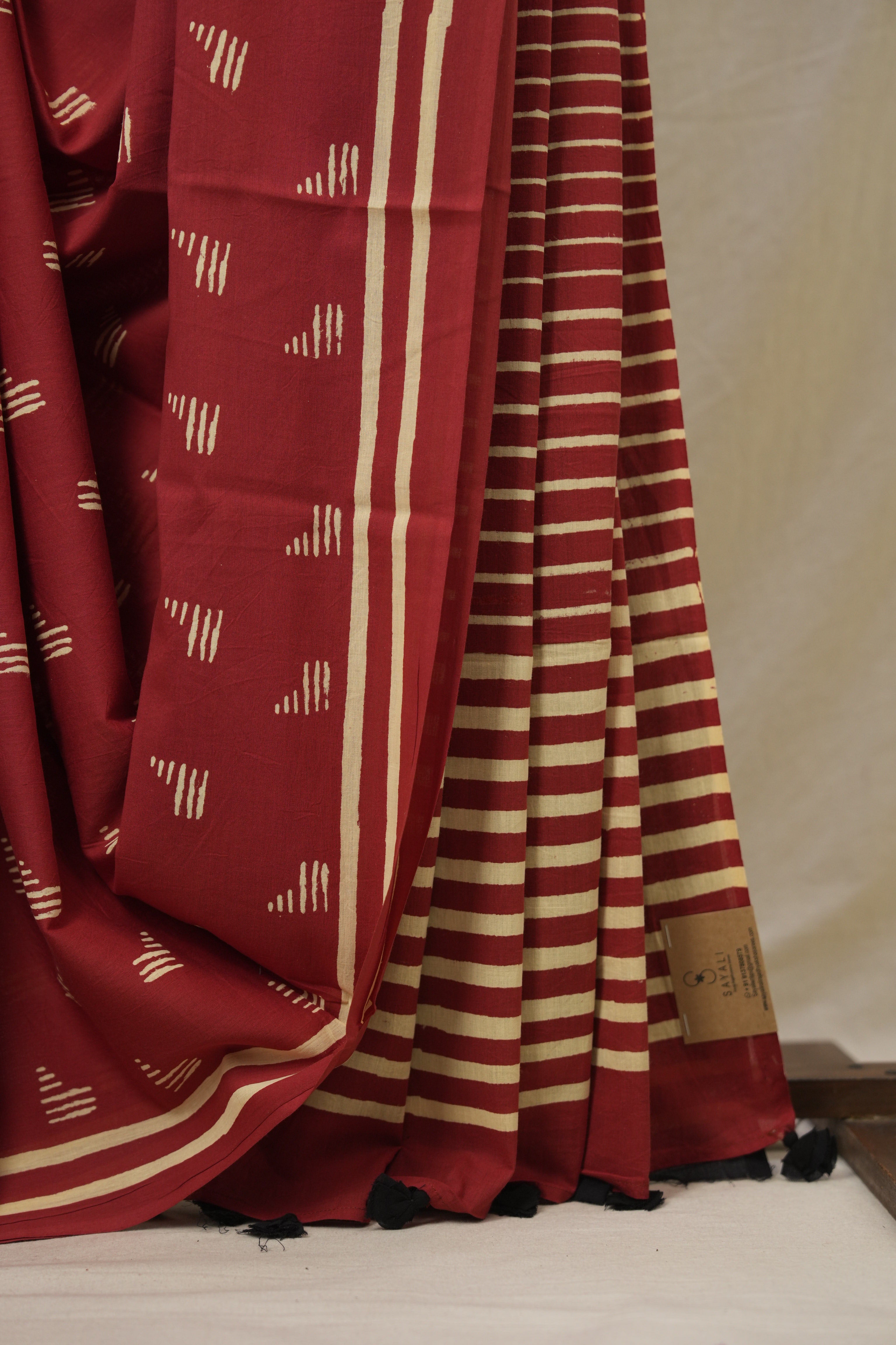 Maroon HBP Cotton Saree - SRMCS3282