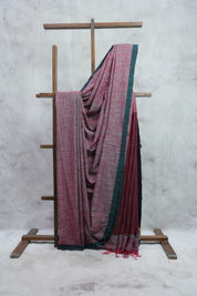 Maroon Bengal Mul Cotton Saree - SRMBMCS12