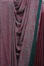Maroon Bengal Mul Cotton Saree - SRMBMCS12