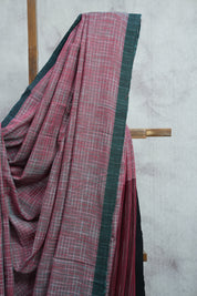 Maroon Bengal Mul Cotton Saree - SRMBMCS12