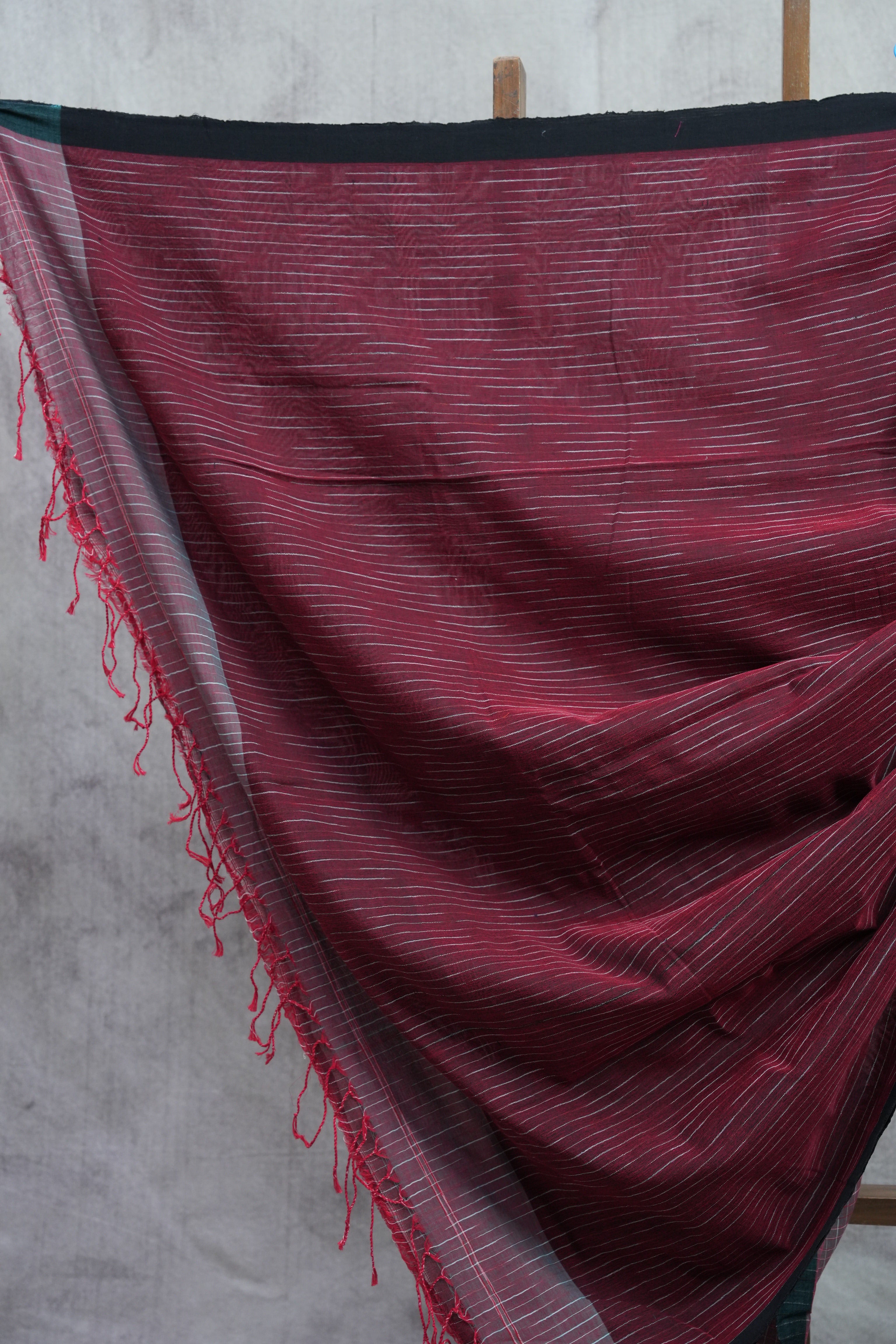 Maroon Bengal Mul Cotton Saree - SRMBMCS12