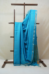 Blue Tussar Silk Saree - SRBTSS1346