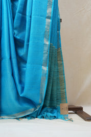 Blue Tussar Silk Saree - SRBTSS1346