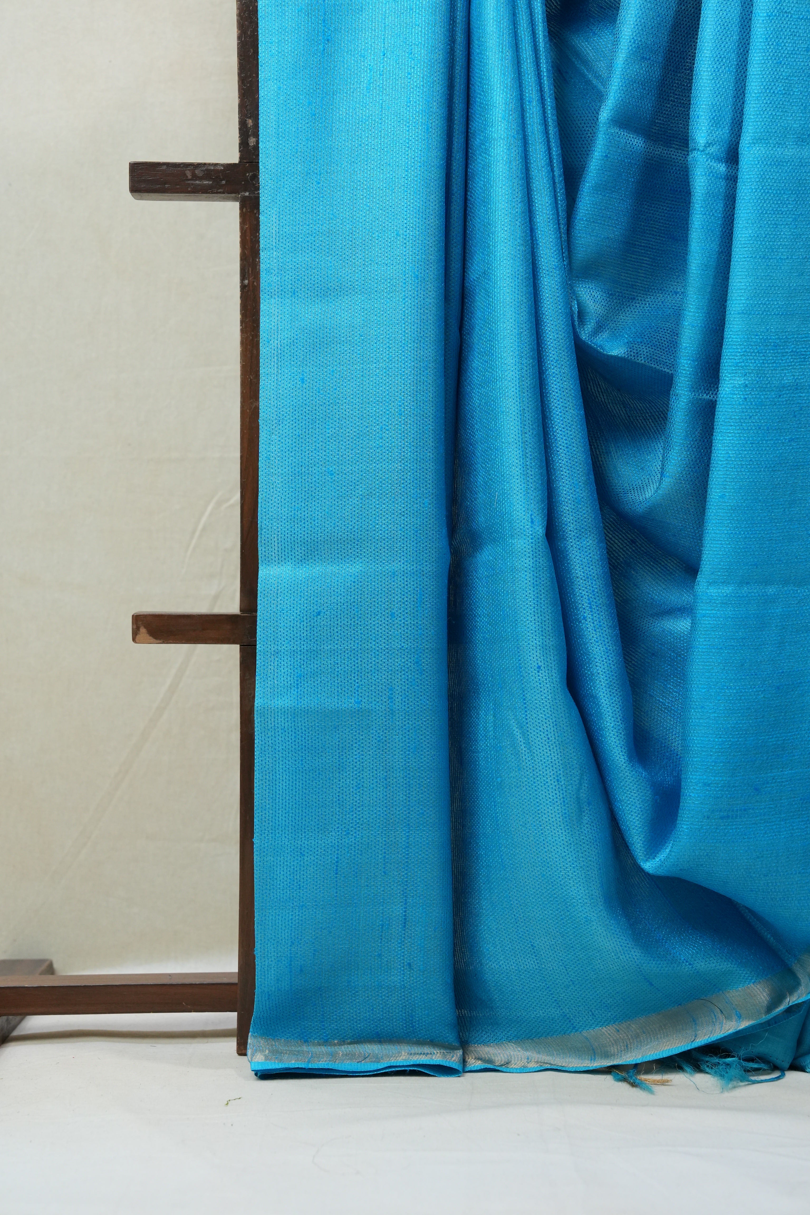 Blue Tussar Silk Saree - SRBTSS1346