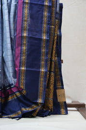 Grey Kanjivaram Silk Saree - SRGKSS864