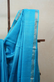 Blue Tussar Silk Saree - SRBTSS1346