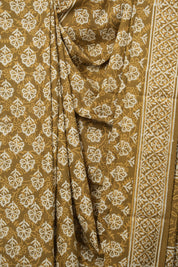 Olive Brown HBP Cotton Saree - SROBCS3640