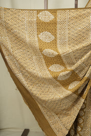 Olive Brown HBP Cotton Saree - SROBCS3640