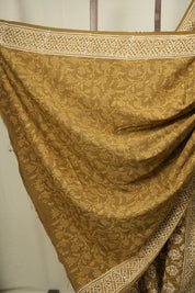 Olive Brown HBP Cotton Saree - SROBCS3640