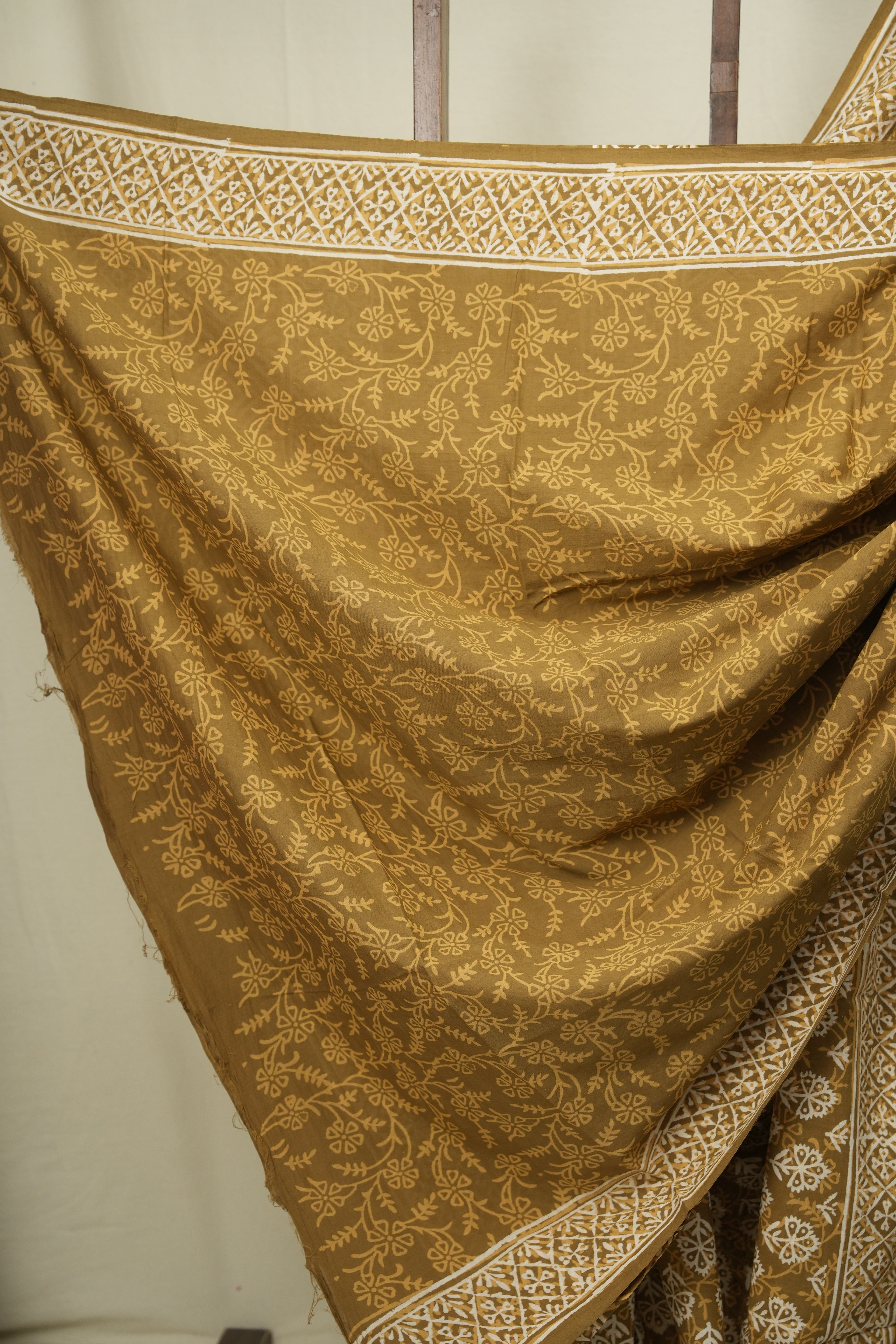 Olive Brown HBP Cotton Saree - SROBCS3640