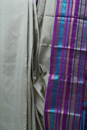 Ash Grey Kanjeevaram Silk Saree - SRAGKSS870