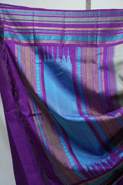 Ash Grey Kanjeevaram Silk Saree - SRAGKSS870
