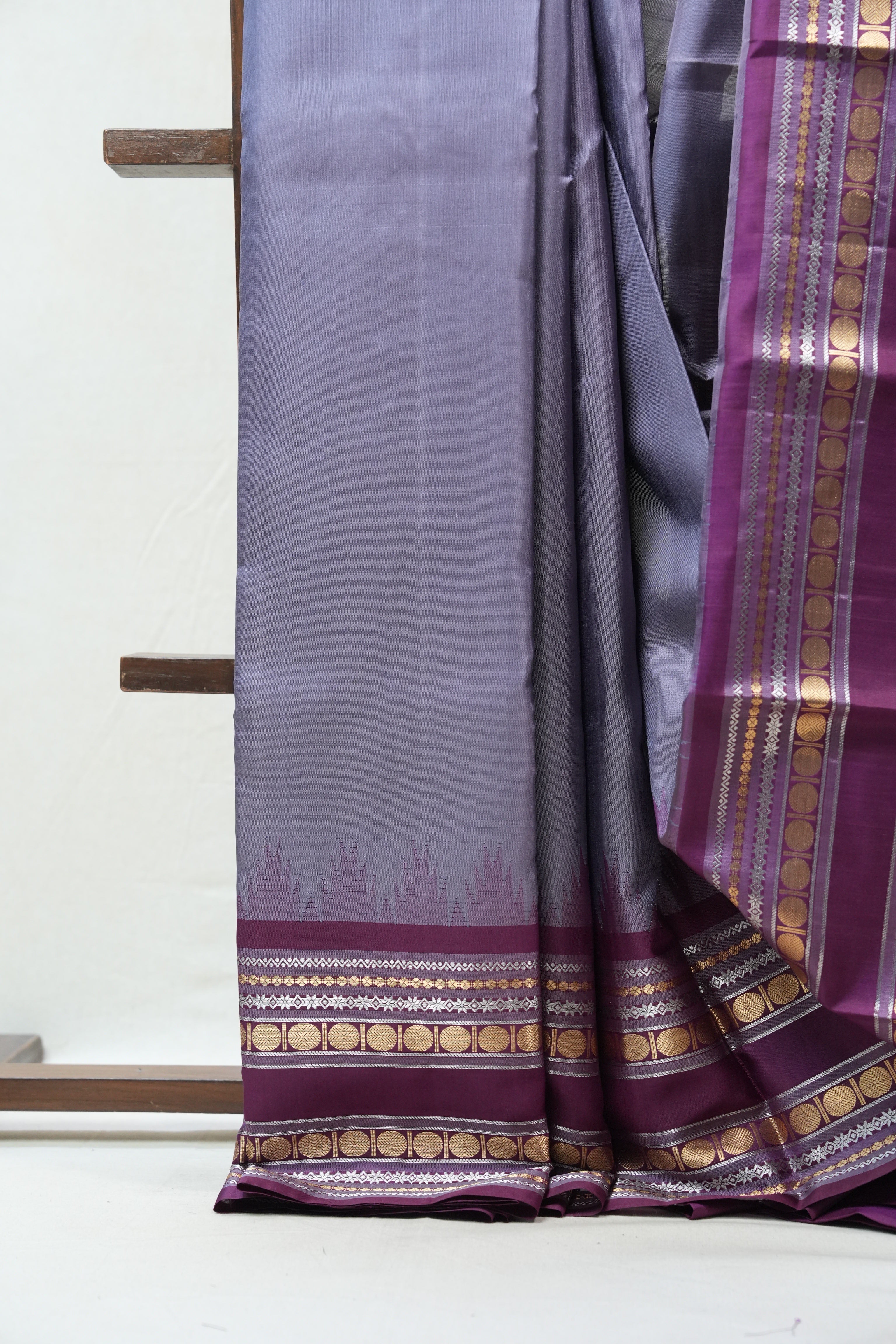 Grey Kanjeevaram Silk Saree - SRGKSS868
