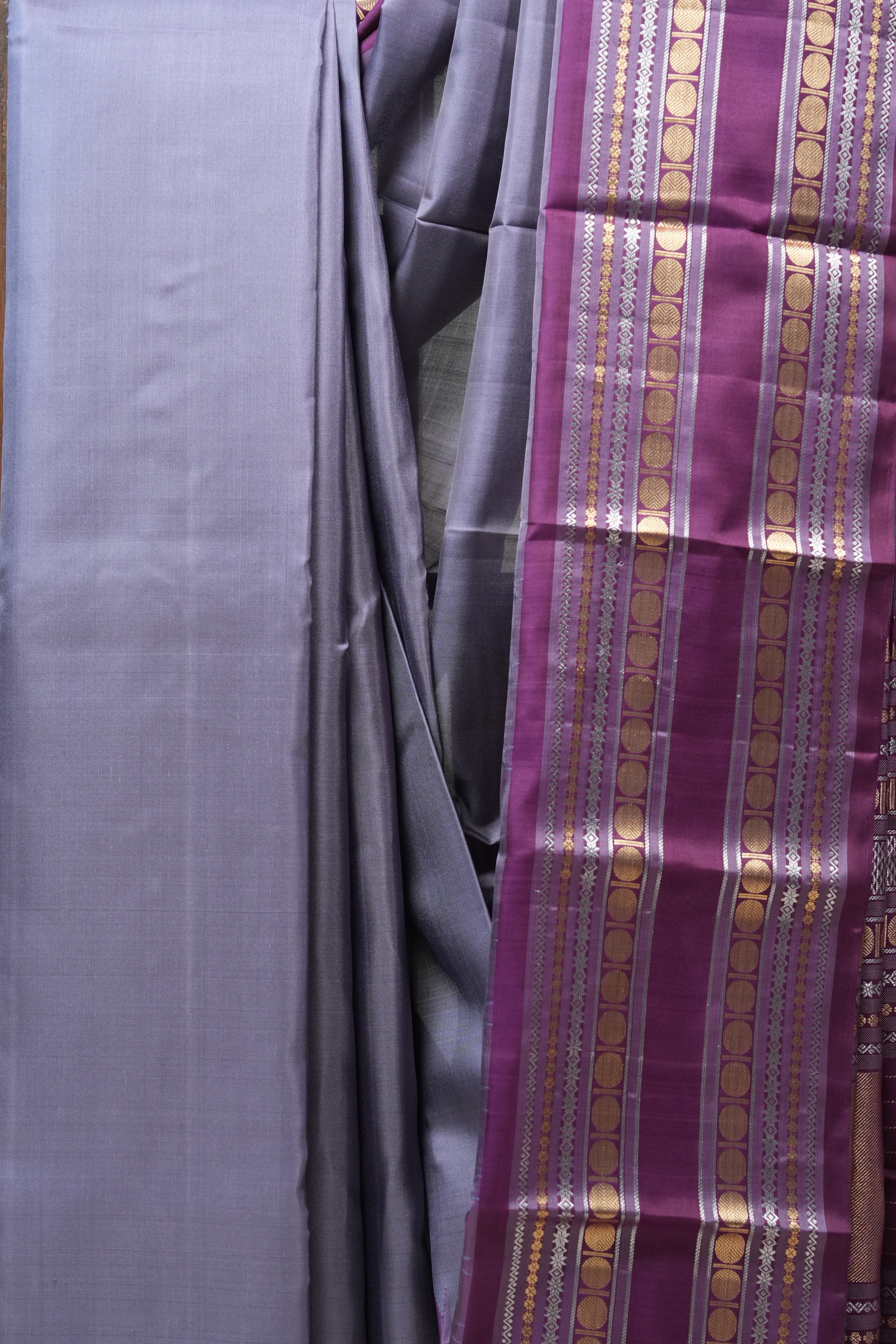 Grey Kanjeevaram Silk Saree - SRGKSS868