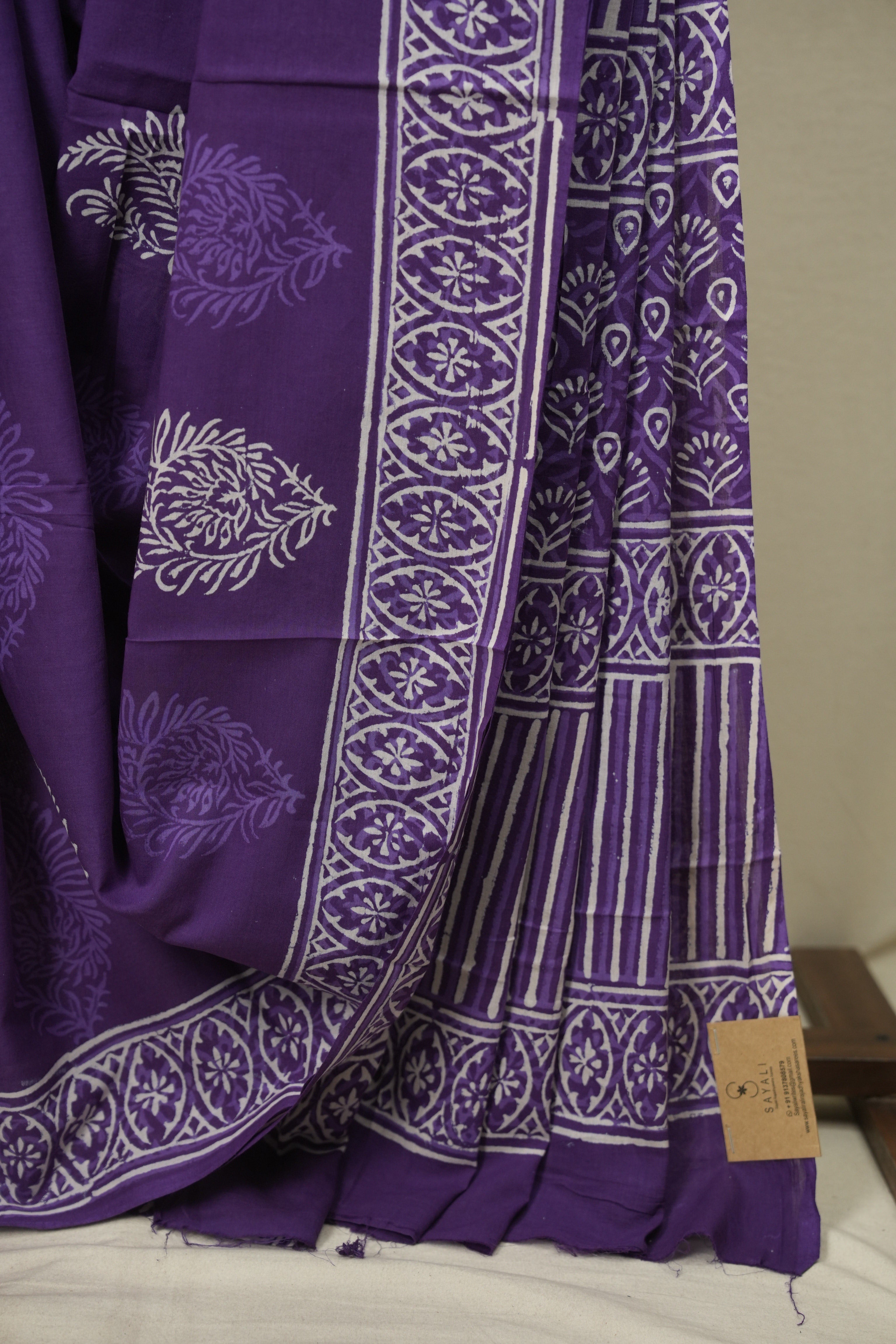 Purple HBP Cotton Saree - SRPCS3643