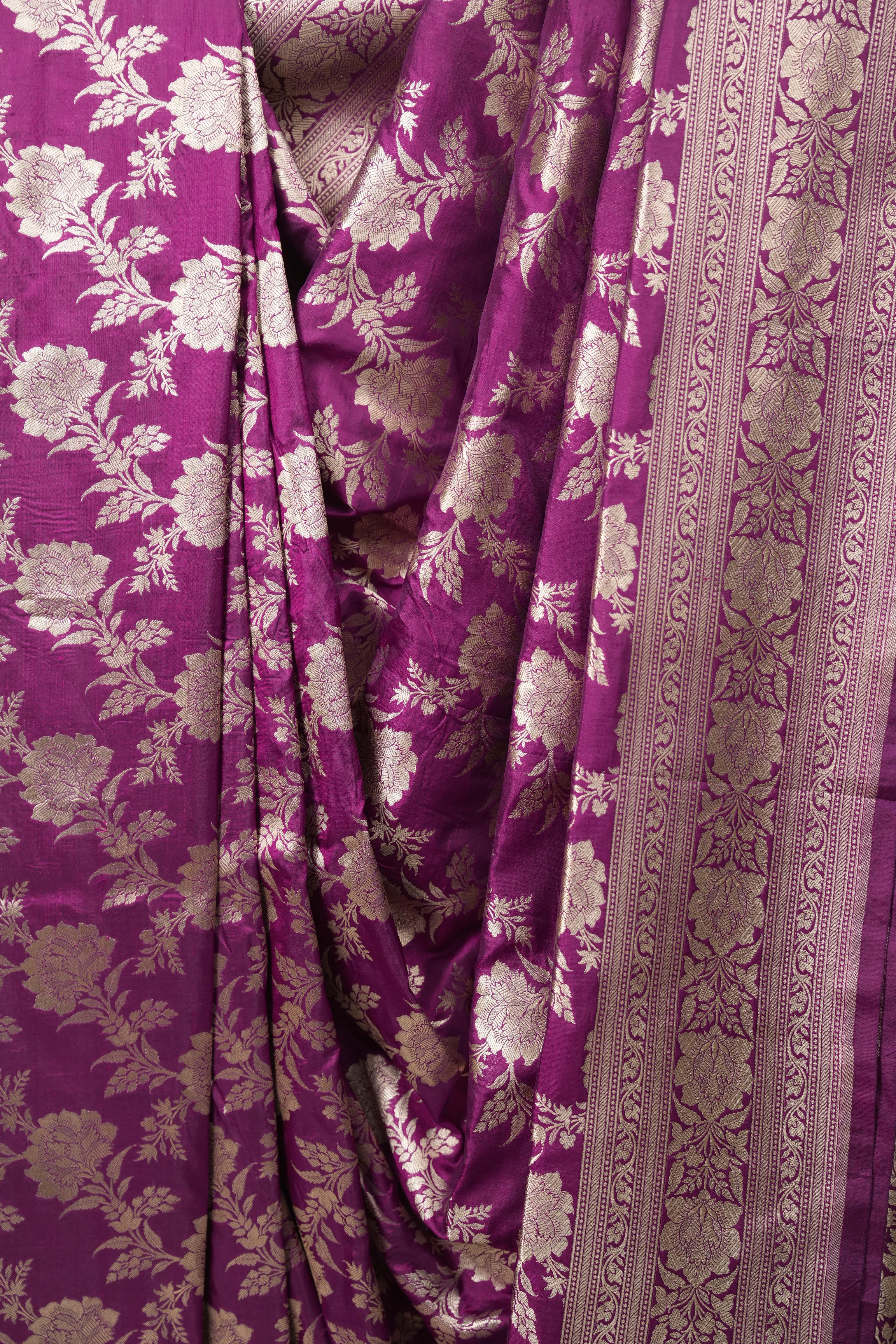 Magenta Banarasi Silk Saree - SRMBSS961