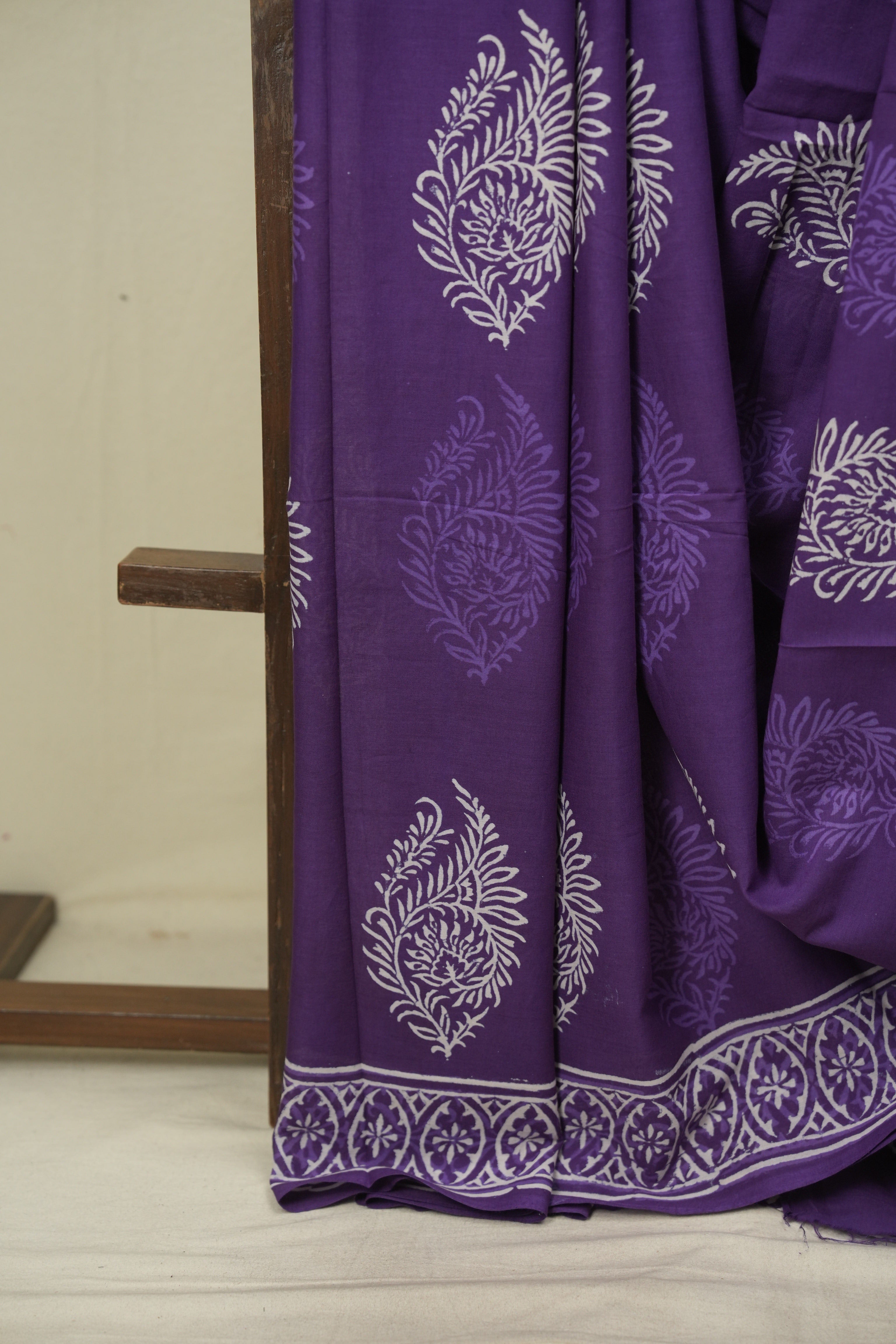 Purple HBP Cotton Saree - SRPCS3643