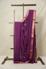 Purple Mangalgiri Cotton Saree - SRPMCS043