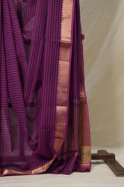 Purple Mangalgiri Cotton Saree - SRPMCS043