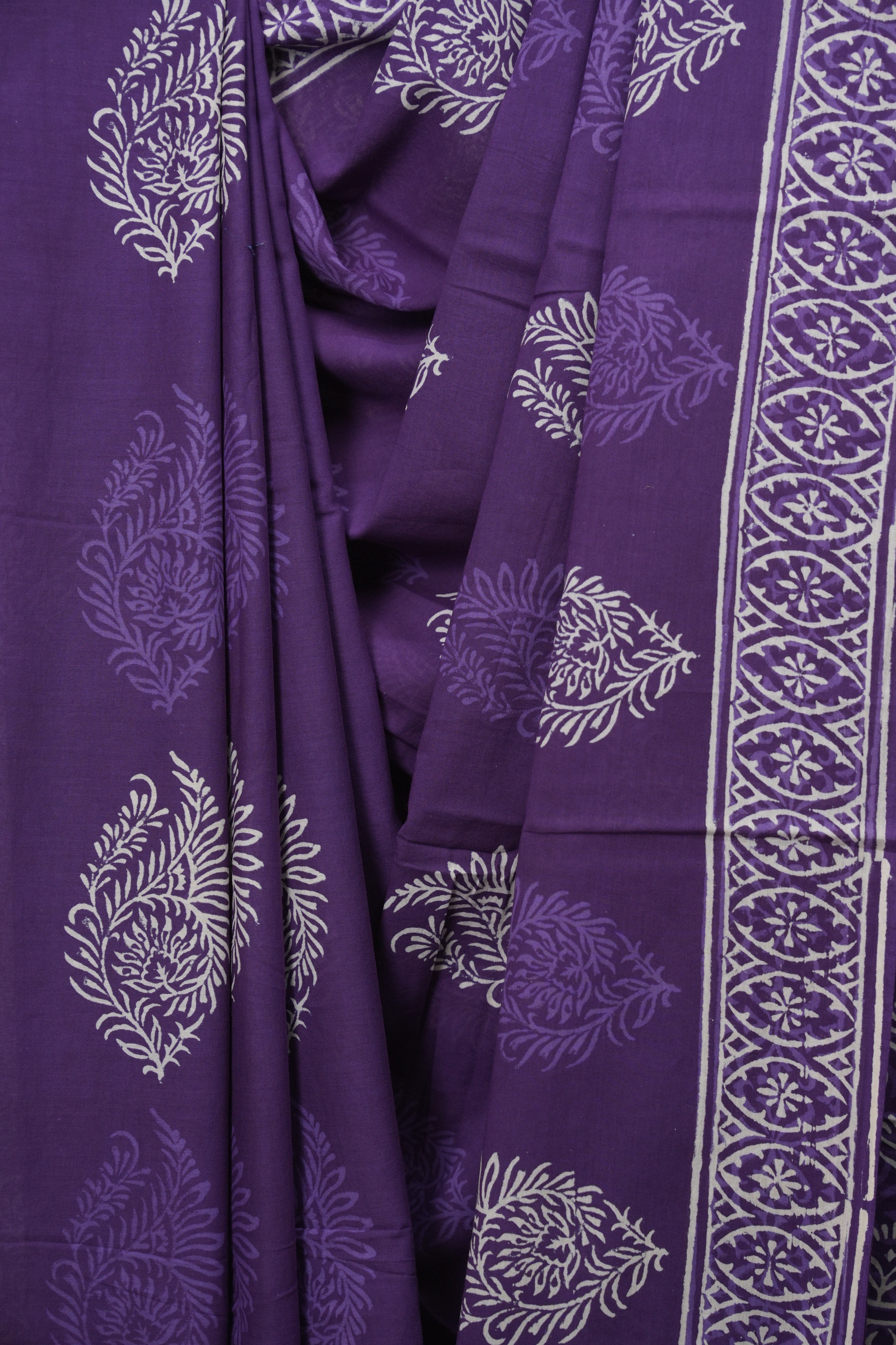 Purple HBP Cotton Saree - SRPCS3643