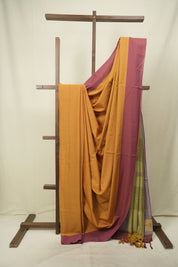 Mustard Yellow Cotton Ilkal Saree - SRMYCIS1069