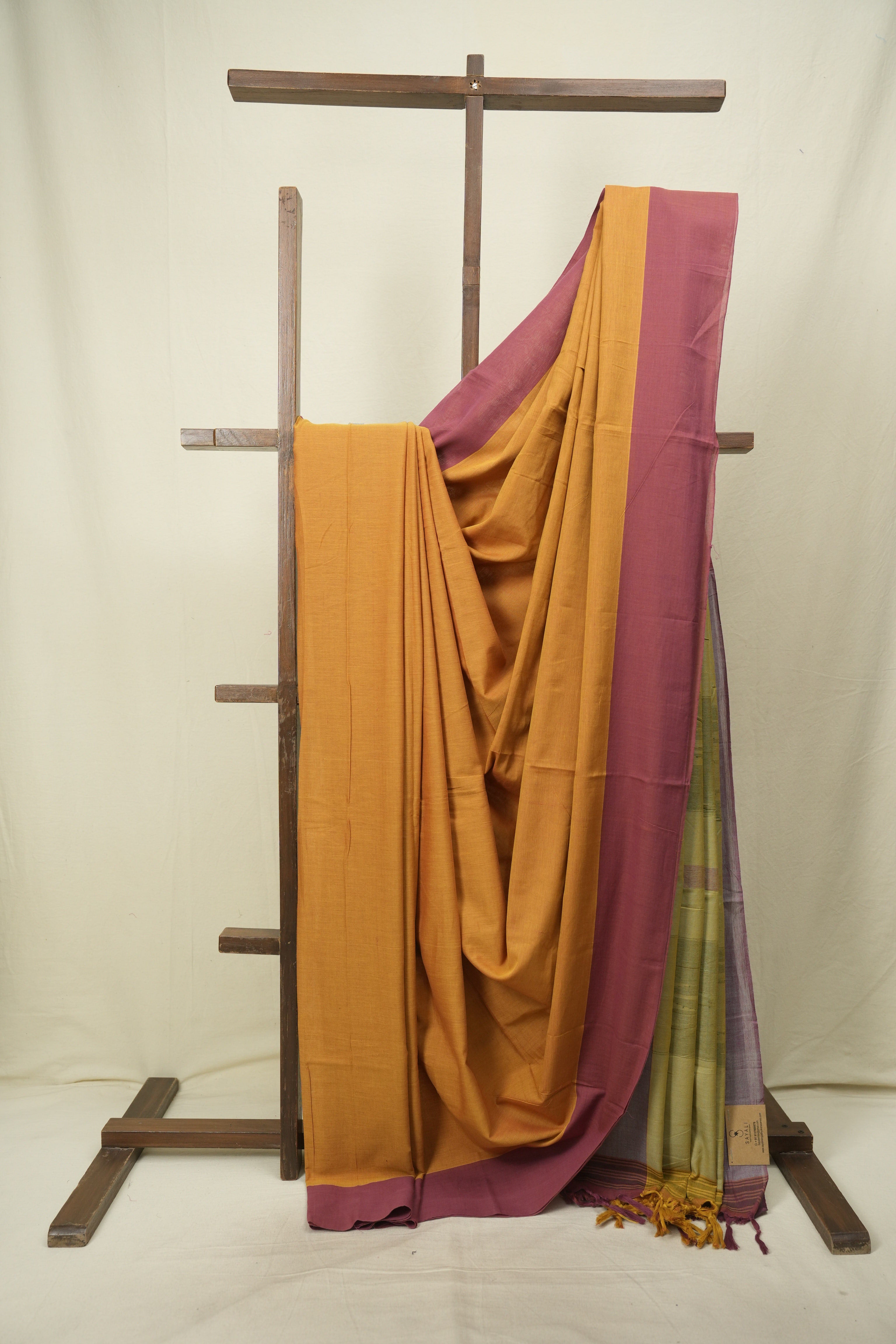 Mustard Yellow Cotton Ilkal Saree - SRMYCIS1069