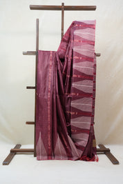 Onion Pink Tussar Silk Saree - SROPTSS1306