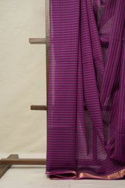 Purple Mangalgiri Cotton Saree - SRPMCS043