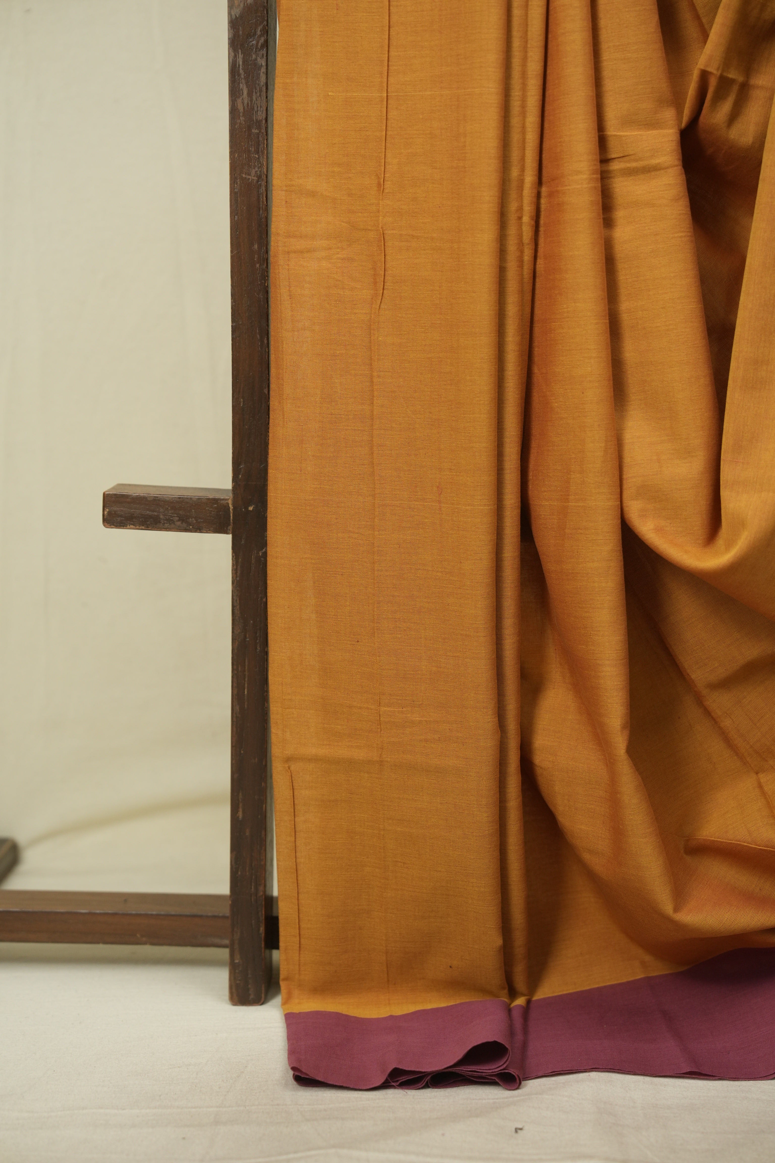 Mustard Yellow Cotton Ilkal Saree - SRMYCIS1069