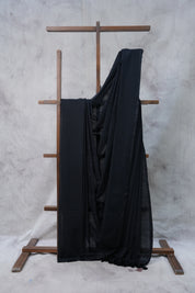 Black Mul Cotton Saree-SRBMCS5