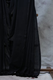 Black Mul Cotton Saree-SRBMCS5