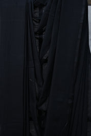 Black Mul Cotton Saree-SRBMCS5