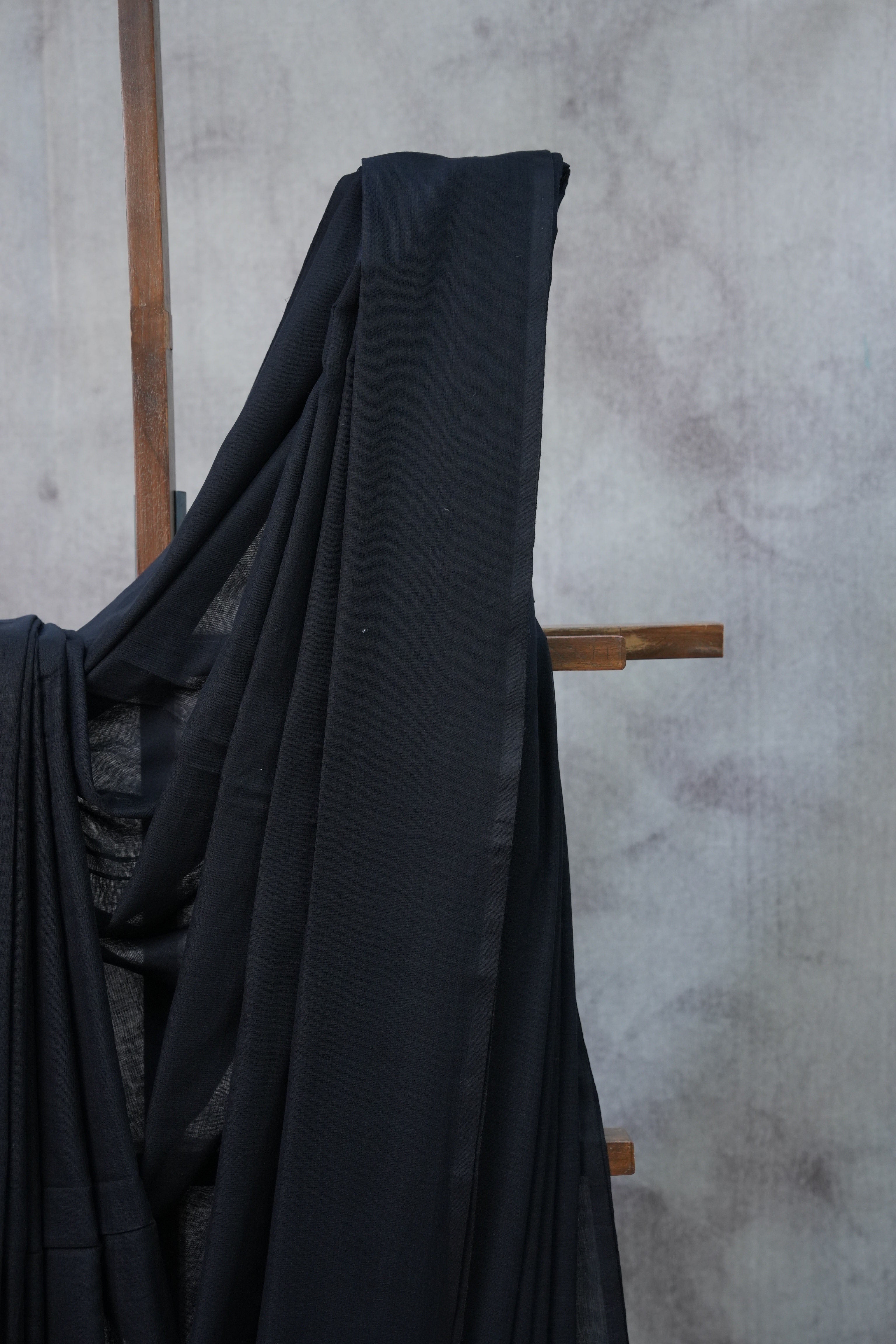 Black Mul Cotton Saree-SRBMCS5