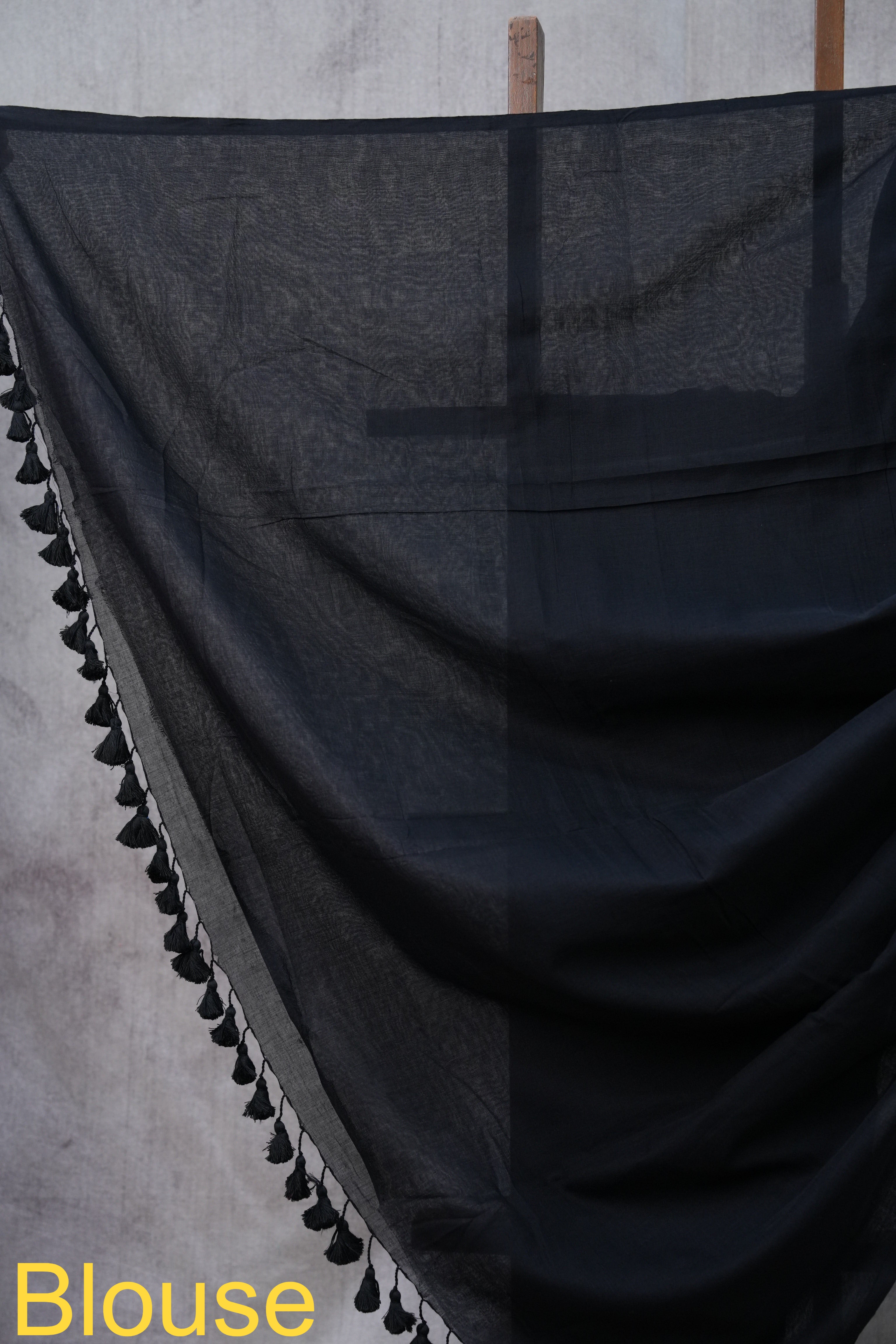 Black Mul Cotton Saree-SRBMCS5