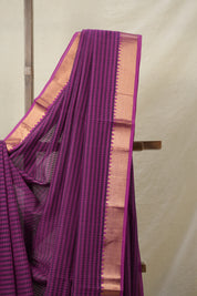 Purple Mangalgiri Cotton Saree - SRPMCS043