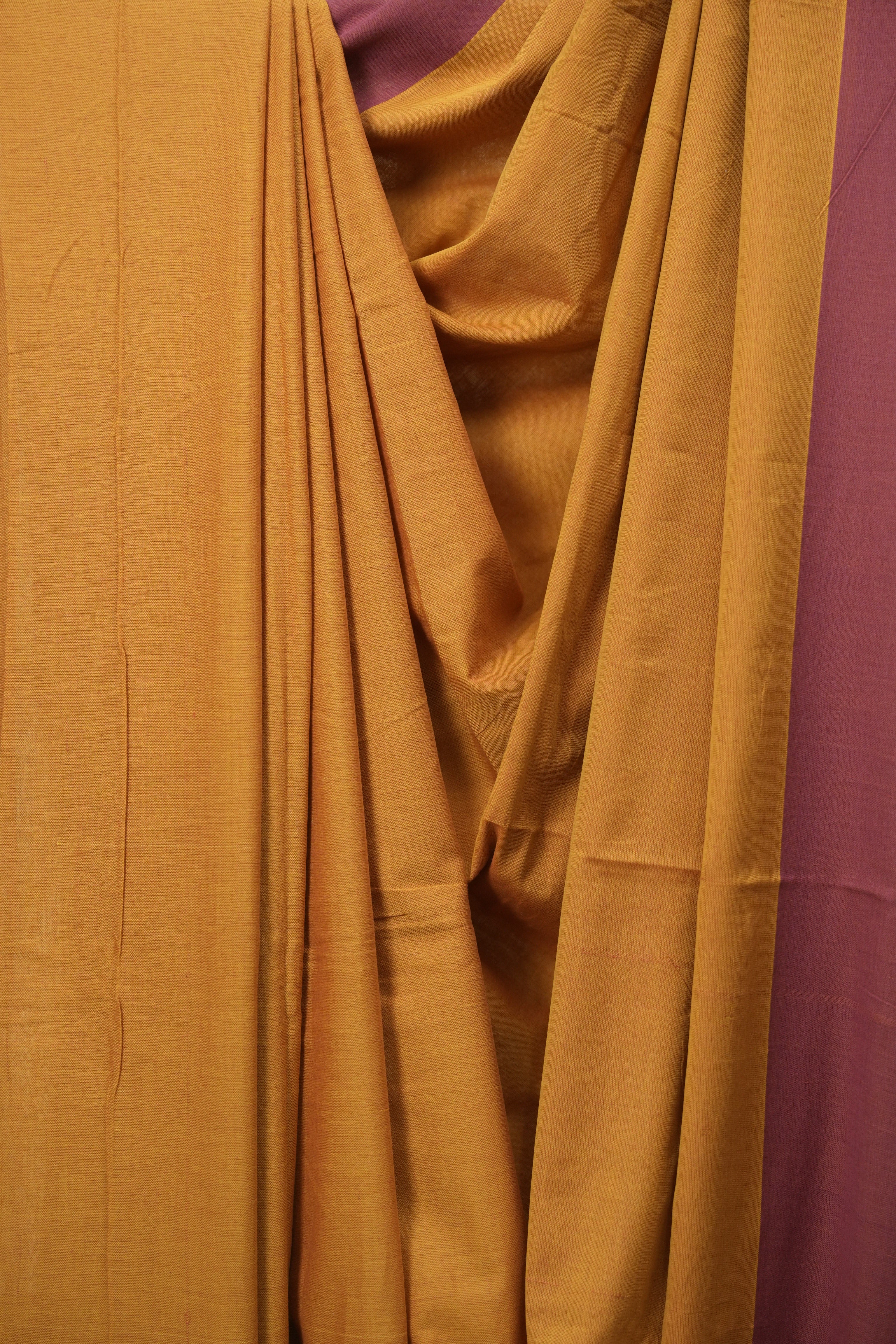 Mustard Yellow Cotton Ilkal Saree - SRMYCIS1069
