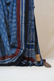 Blue HBP Slub Cotton Saree - SRBSCS2211