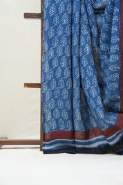 Blue HBP Slub Cotton Saree - SRBSCS2211