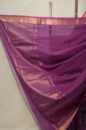 Purple Mangalgiri Cotton Saree - SRPMCS043