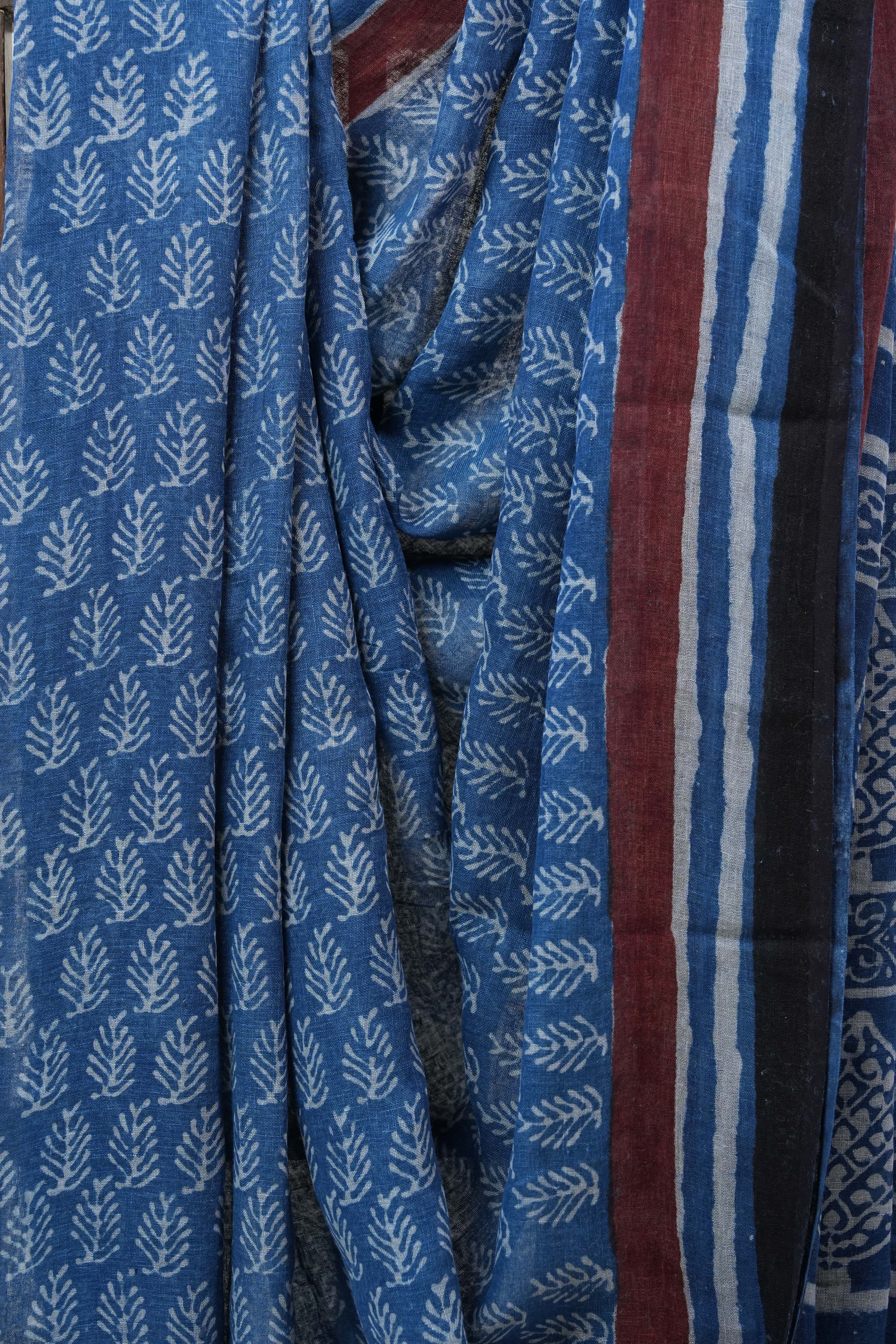 Blue HBP Slub Cotton Saree - SRBSCS2211