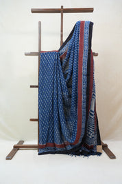 Blue HBP Slub Cotton Saree - SRBSCS2213