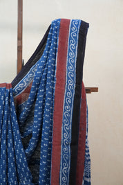 Blue HBP Slub Cotton Saree - SRBSCS2213