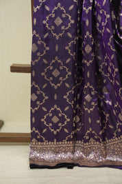 Deep Purple Banarasi Silk Saree - SRDPBSS962