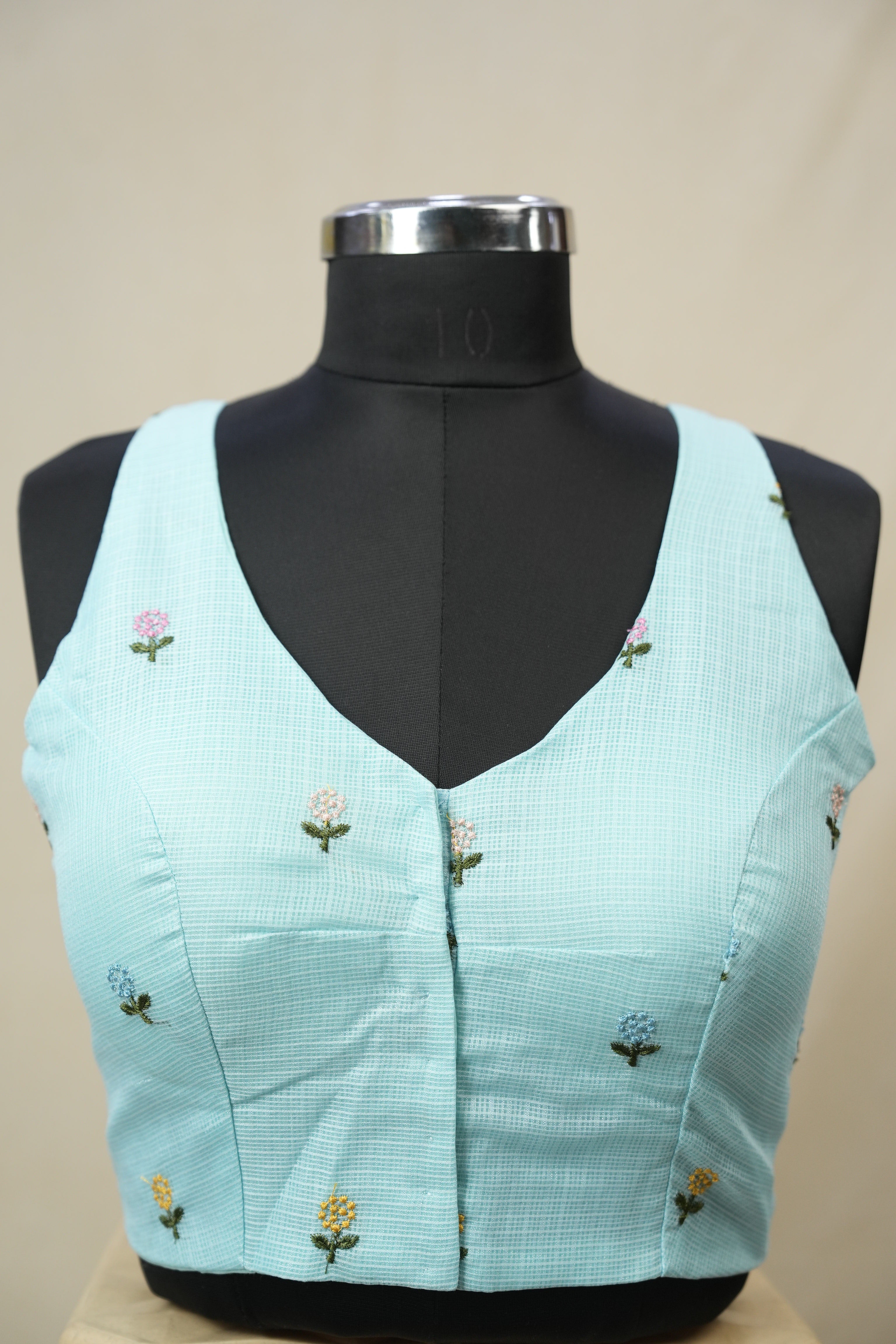 Aqua Kota Silk Blouse - SRAKSB09